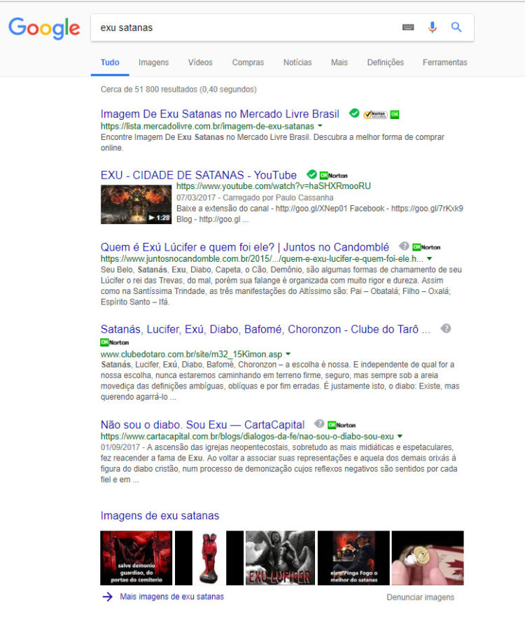 Google volta a traduzir Esu/Exu/Eshu como Devil/Diabo/Diablo
